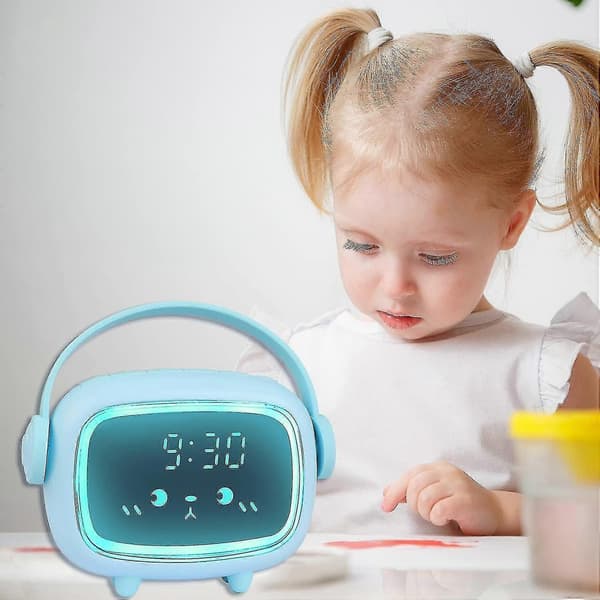 Barnens digitala väckarklocka, söt väckarklocka, justerbar volym, multifunktionell timer, n