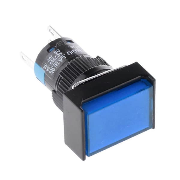16 mm rektangulær selv-trykknap elektrisk kredsløbsafbryder 250V 3ACJY Blue