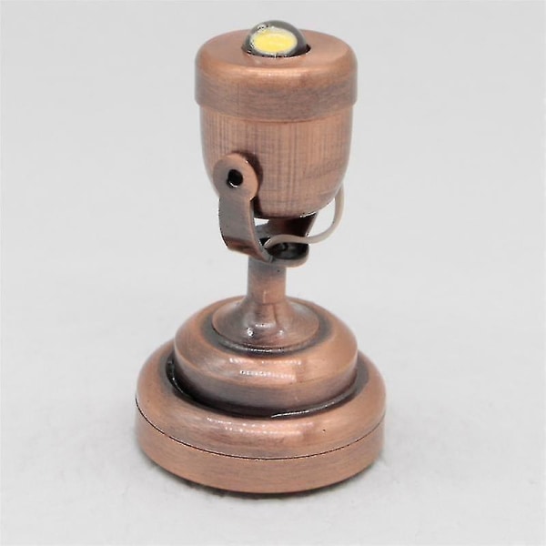 1:12 Miniatyr Laser-lys Lampe Lys med Bryter for Dukkehjem DIY Dekor Tilbehør Bronse