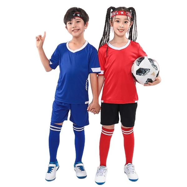 Barnefotballdrakt for menn Fotballfotballtreningsdresser Sportsklær Red 28(150-155cm)