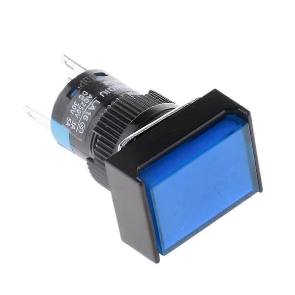 16 mm rektangulær selvtrykknapp elektrisk kretsbryter 250V 3ACJY Blue