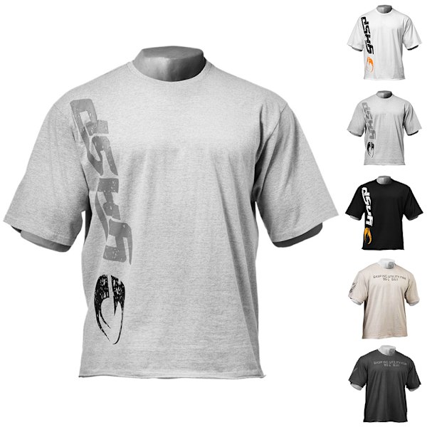 Herre Sommer Gym Kroppsbygging GASP T-skjorte Kortermet T-skjorte Bluse Treningsmotivasjon Topp Svart-B Black-B 3XL