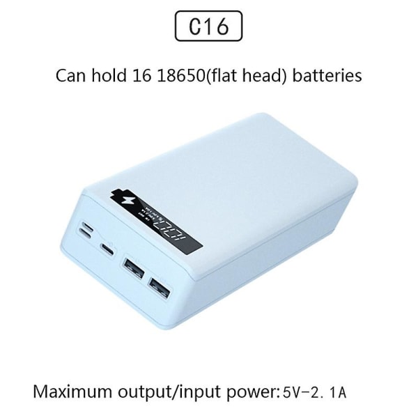 16*18650 USB hitsausvapaa akun säilytyslaatikko nopea case power