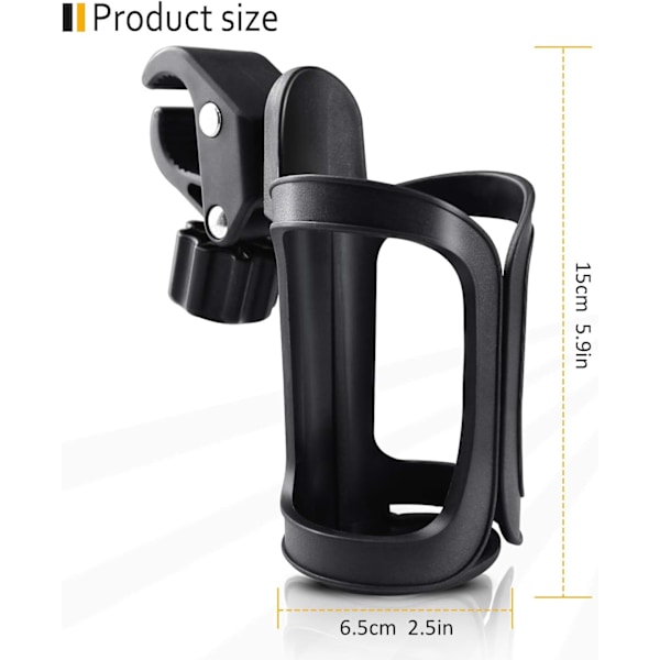 2-pack Universal Mugghållare för Barnvagn, Justerbar Flaskhållare