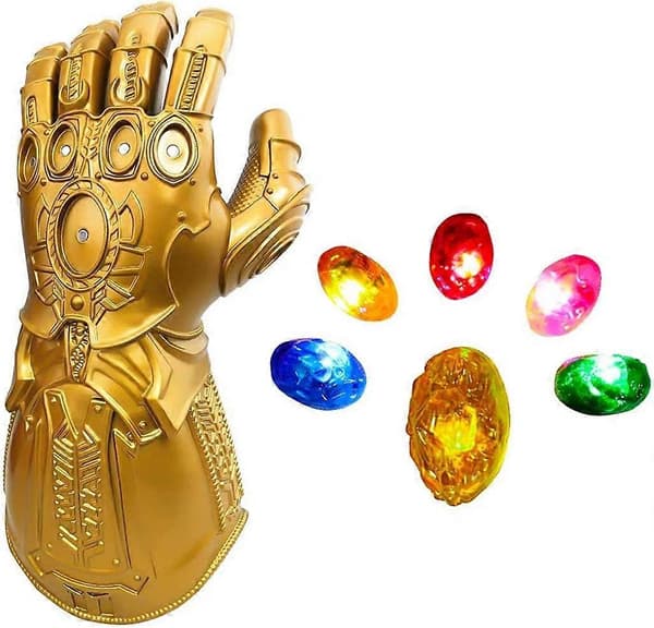 LED Lysende Infinity Gauntlet Thanos-hanskene med avtakbare magnetiske Infinity Stones for barn