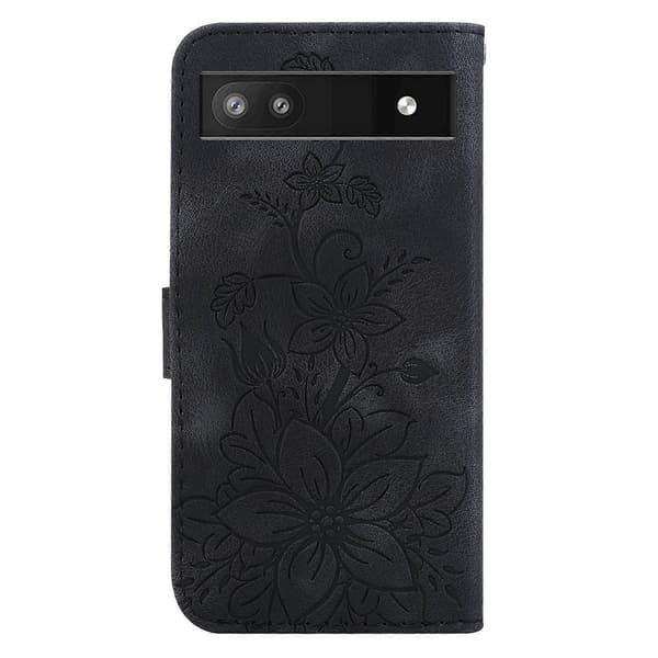 Lily preget telefondeksel i skinn Black For Google Pixel 6a