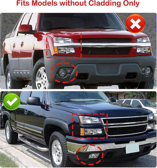 Hovedlysmontering med LED DRL kompatibel med 2003-2006 Silverado Chevy 1500 2500 3500, 03-06 Avalanche