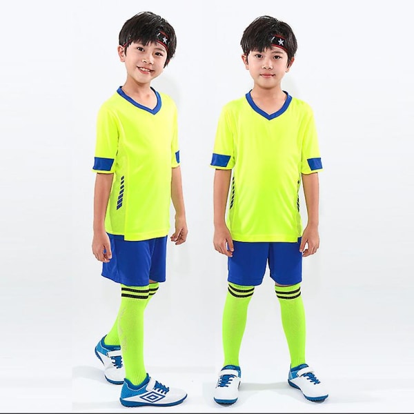 Barnefotballdrakt for menn Fotballfotballtreningsdresser Sportsklær Green 28(150-155cm)