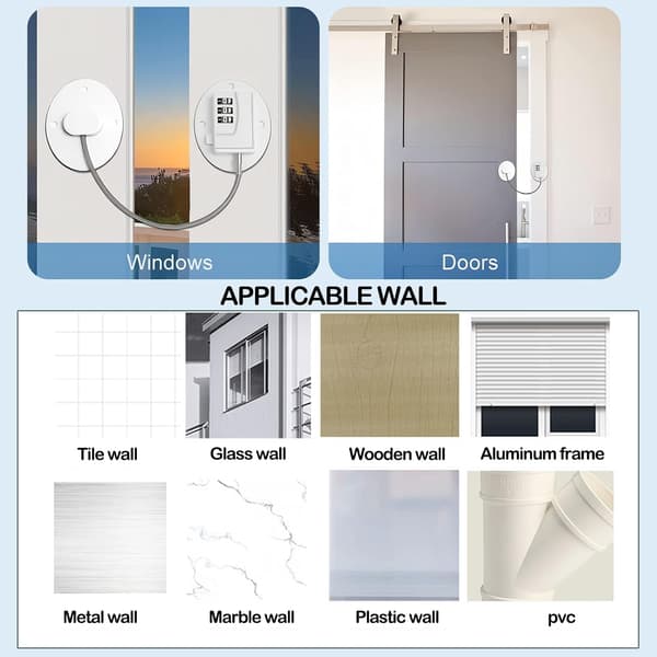 Refrigerator Lock Without Drilling, Self-Adhesive Cabinet Lock, Self-Adhesive Window Lock with Password, Strong Combination Lock (White)