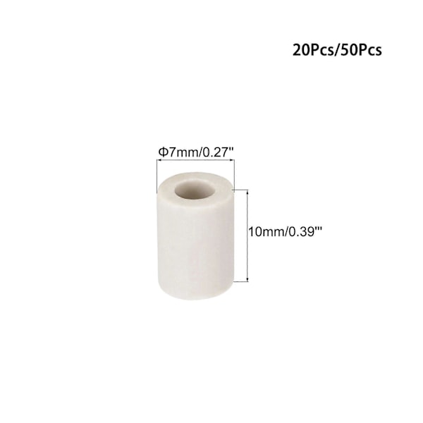 20/50 stk. 4 mm Dia Enkelt Hul Keramisk Rør Højtemperaturbestandig Isolerende Rør Elektronisk Ledningsbundt Porcelænsbøsning 20Pcs