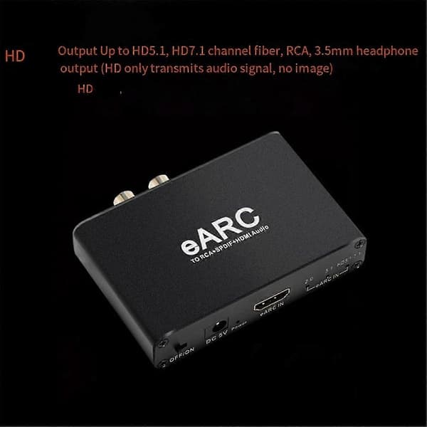 HDMI-kompatibel EARC ARC Audio Extractor 192Khz Konverter EARC til RCA Audio Extractor Adapter til DT