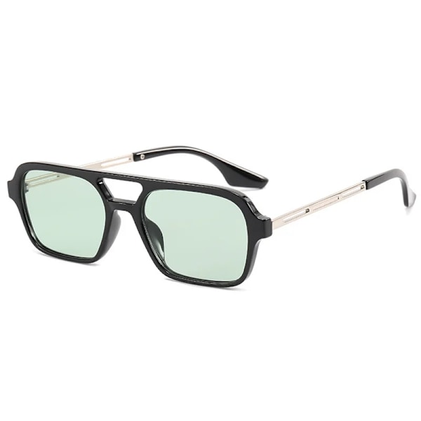 Fyrkantiga Retro Solglasögon Herr Mode Design Retro Märkes Solglasögon Herr Godisfärg Liten Ram Metall Oculos De Sol Svart Grön Black Green Other
