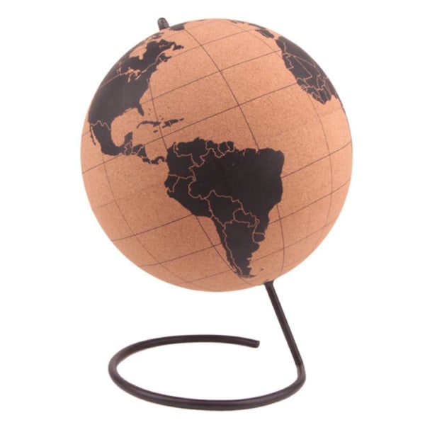 Kork Træ Roterende Globe Kort Hjemmekontor Dekoration Verdenskort Geografi Kort Glober