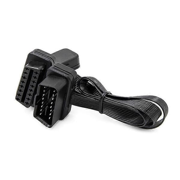 Forlænger Dobbeltstik Y-splitter OBD OBD2 16PIN Han til Hun Forbindelse Flad+Tynd til CJY black