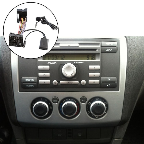 Bil Bluetooth 5.0 Aux Kabel Mikrofon Håndfri Mobiltelefon Gratis ringeadapter For 6000 CD Ford