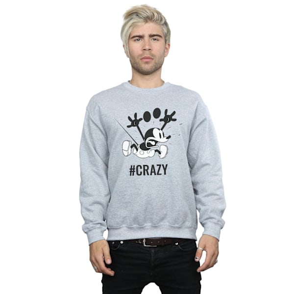 Disney Miesten Mickey Mouse #Crazy Sweatshirt M Sports Grey Sports Grey M