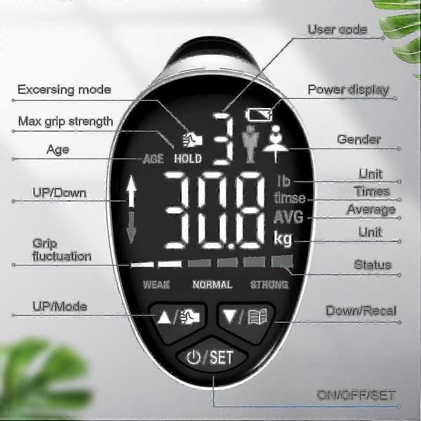 Grebstræner, Grebstyrketester Håndgrebstræner Automatisk Digital Hånddynamometer