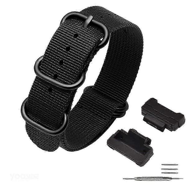 Nylon klokkerem til Casio G-SHOCK med spenne i rustfritt stål black