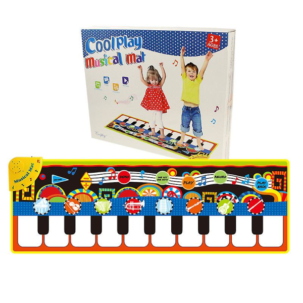 Skridsikker børne klavermåtte, musikdansemåtte Multifunktion elektronisk musik til småbørn Legetøjsinstrumenter (110 * 36 cm)