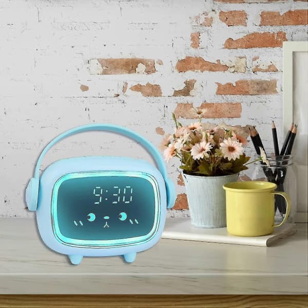 Barnens digitala väckarklocka, söt väckarklocka, justerbar volym, multifunktionell timer, n