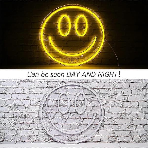 Smile Face Neonskylt Led Neonljus Väggdekor Smiley Face Ljusskyltar För Sovrum Barnrum Bröllop