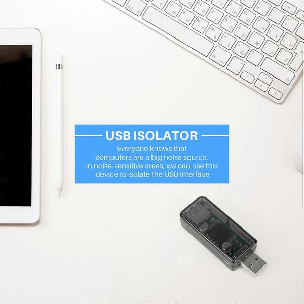 USB-isolator ADUM3160 USB til USB digital lydsignalstrømisolatormodul støtter 12 Mbps 1,5 Mbps Transparent Black
