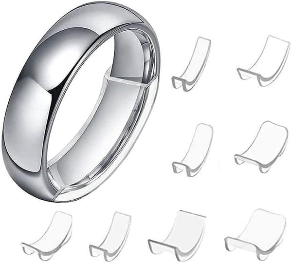 Usynlig Ringstørrelsesjusterer for Løse Ringer Ringbeskytter, Ringstørrelsesmåler, 8 Størrelser
