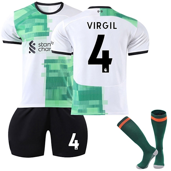23/24 Fotballdraktsett for barn Gutter Treningsdress Sportsklær Skjorte Shorts Sokker 23/24 liver-pool hjemme blank 23/24 liver-pool home blank #24 (8-9 years)