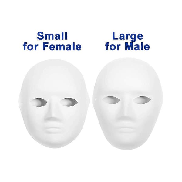 30-pack 2 storlekar pappersmachémasker Skapa konstnärliga hantverksprojekt från väggdekorationer till teater aCJY White