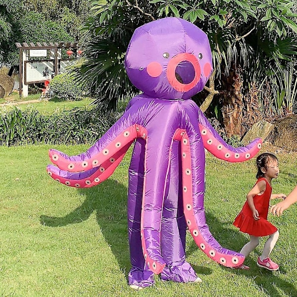 Nytt Oppblåsbart Cosplay Klovn Ku Bjørn Bleksprut Frosk Blås Opp Kostyme Fancy Party cuttlefish