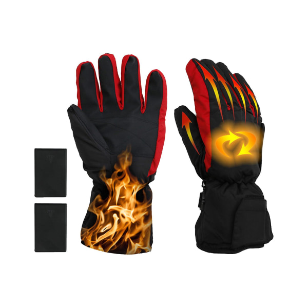 Batteridrivna uppvärmda handskar för män/kvinnor, vattentät isolerad eluppvärmning thermal handskar för vintervärmare utomhuscamping vandring Jakt