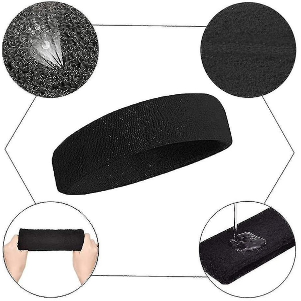 10 delar sportpannband för män och kvinnor, svettband, elastiskt hårband Ej