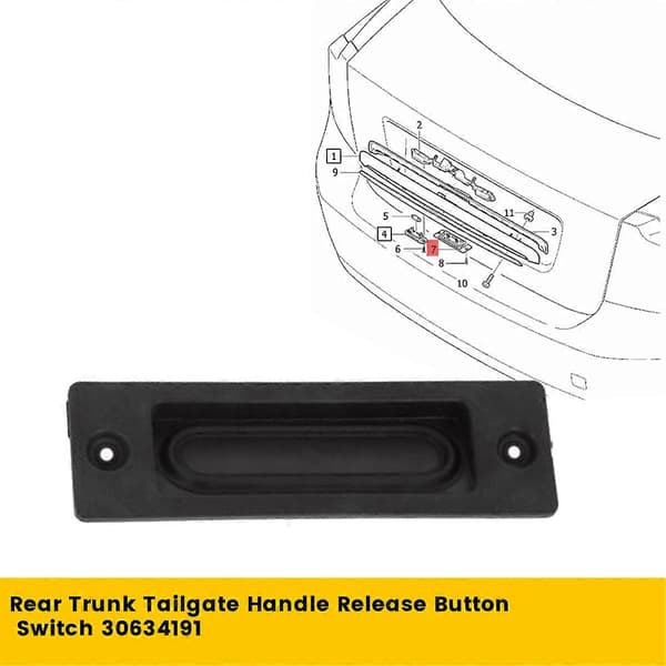 Tailgate Handle Button Trunk Switch 30634191 for Volvo S40 V50 S80 XC60 2004-2012 Rear Luggage