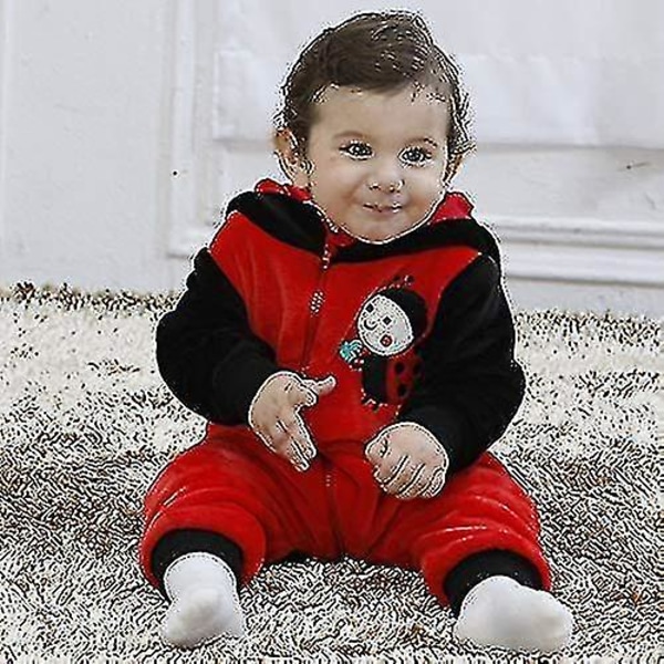 Ca Toddler's Dinosaur Kostume Børn Sød Hættetrøje Onesie Dyrekostume Halloween_s ladybug 12-18 Months