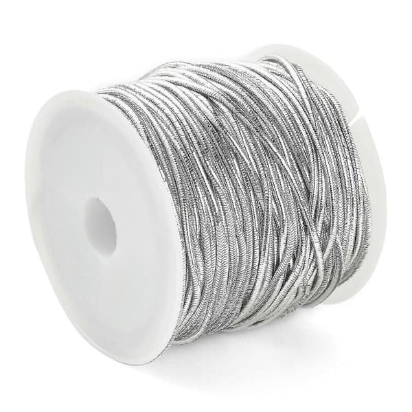2025 21 Yards/20m Elastisk Snor Perlesnor Tråd 1mm Sølv Perlesnor