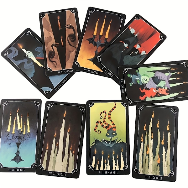 1 Eske med 78 Kort Jule Tarot Oracle Kort for Underholdning, Spådomsspill, Tarot med Elektronisk Brukerveiledning 1 Box