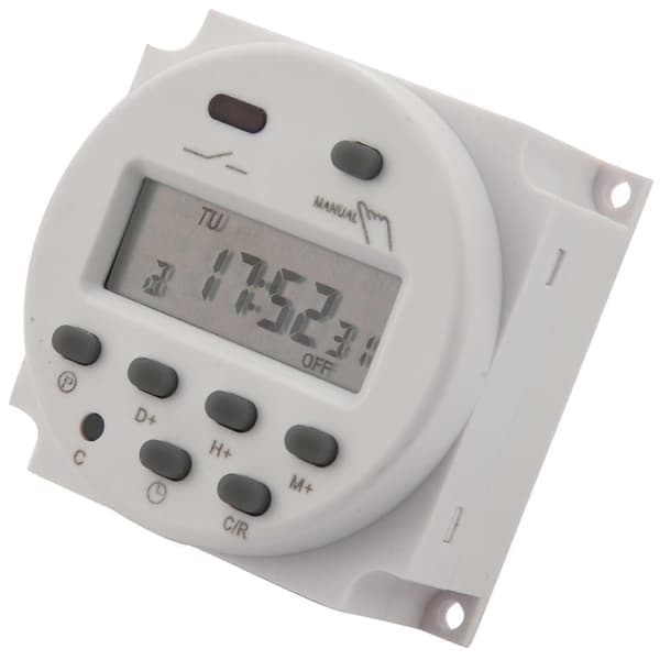 DC 12V Digital LCD Programmerbar Timer Tidsbryter Relé 16A Ampere white