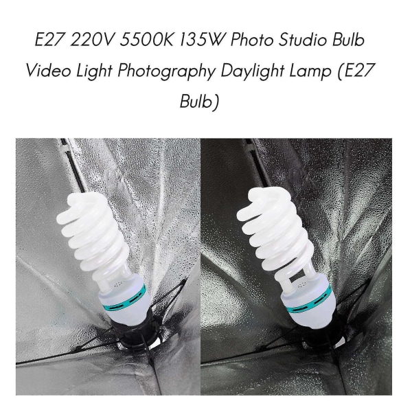 E27 5500k 135w fotostudiolampa videoljusfotografering dagsljuslampa (e27 lampa) till