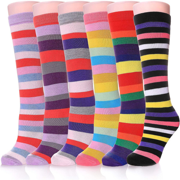 3-12 år gamle piger Knæhøje sokker Børn Søde Crazy Funny Dyremønster Lang støvle Rainbow Socks