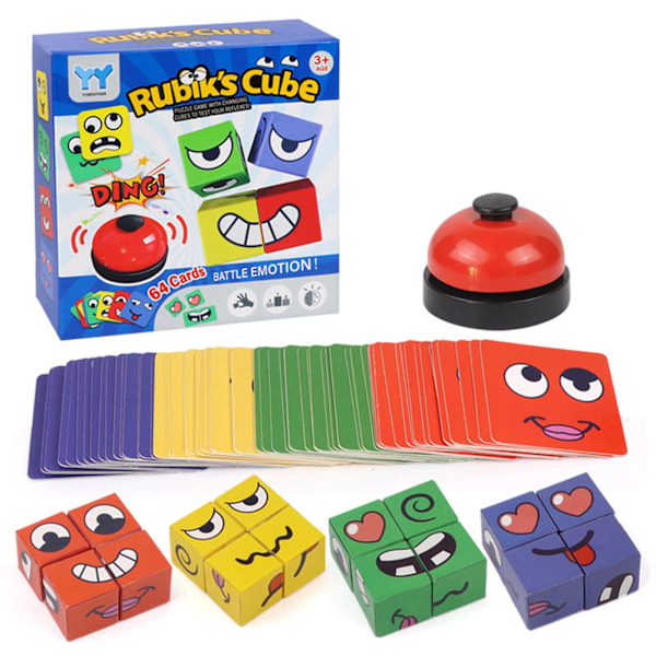 Expression Puzzle Build Cubes Face Changing Building Blocks Matching Game Logical Thinking Training Toy