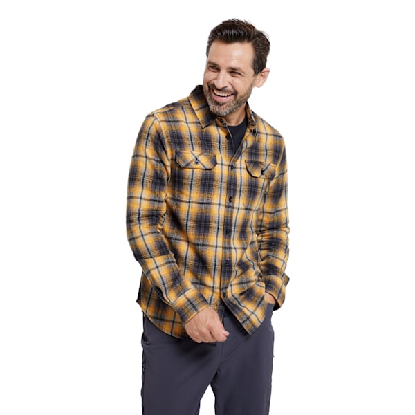 Mountain Warehouse Trace Flanellipaita Pitkähihainen Miehille XXL Keltainen Yellow XXL