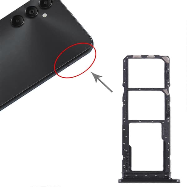 För Samsung Galaxy A05s SM-A057 KOMPATIBEL SIM + SIM-kortfack + Micro SD-kortfack Black