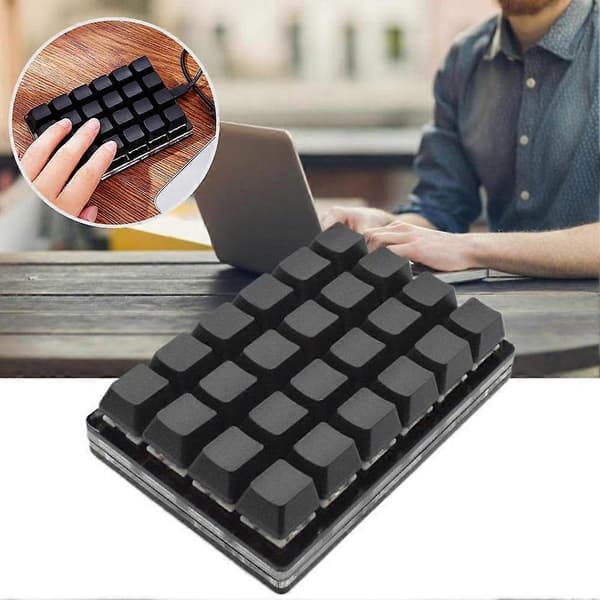 Programmerbart tastatur Hot-swappable RGB 24-tasters tastatur Makrounderstøttelse Black