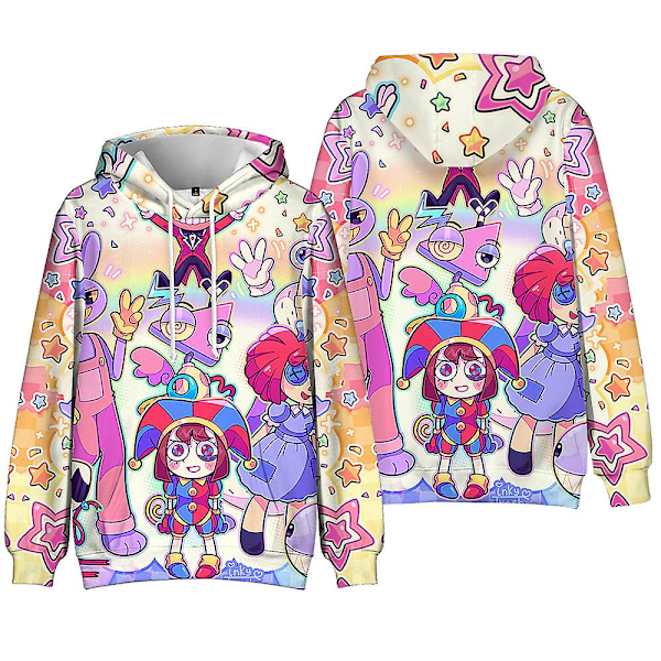 Fantastisk Digital Cirkus Barn Pojkar Flickor Fans Huvtröja Tröja Pullover Toppar L 9-10 Years