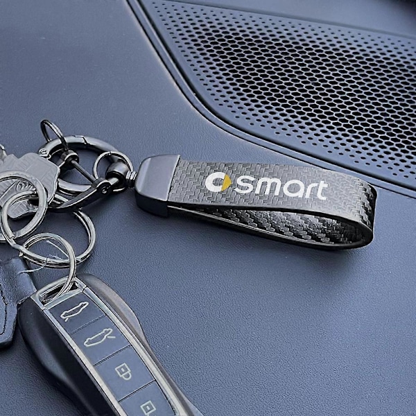 Auton hiilikuitukuvioinen PU-nahkainen avaimenperä Smart Eq Fortwo Forfour 453 451 452 450 454 Roadster -malleille, avaimenperä auton lisävarusteet For Smart Style 2