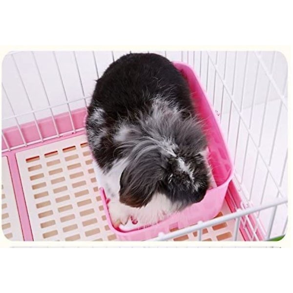 Kaninbakke let at rengøre, til at lære at bruge toilettet, til små dyr/kaniner/marsvin/ildere (pink)