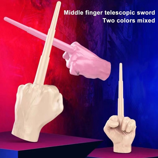 Sjovt mellemfingerlegetøj Kreativ dekoration Finger Teleskopisk Sjove Gag Gaver Black