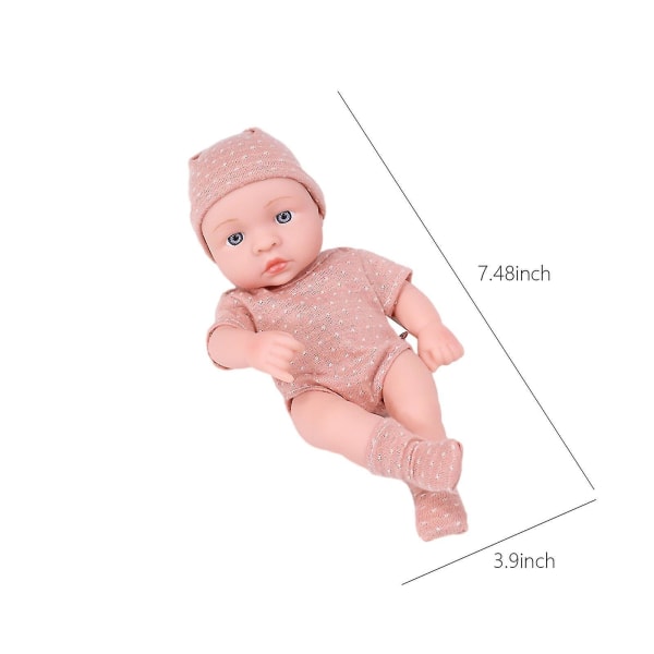 8 tommer bløde nyfødte babydukker, vinyl babydukker med tøjsæt inklusive sut Realistisk dukke Ser ægte ud