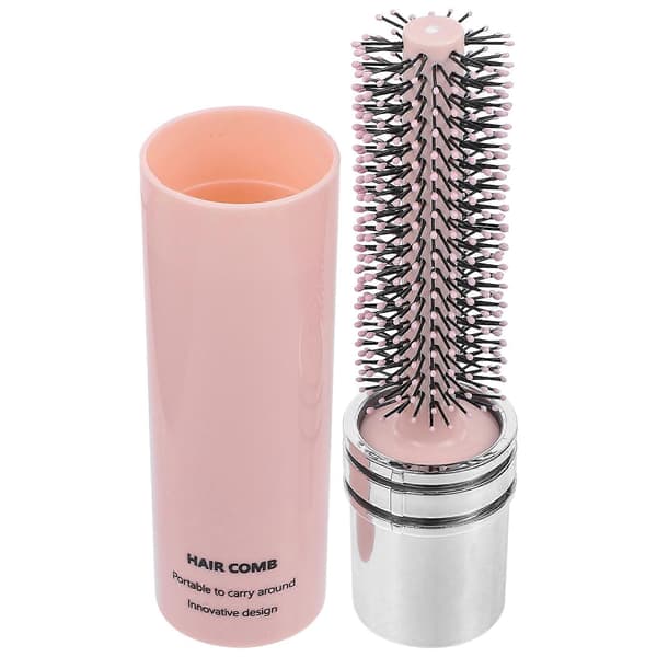 Infällbar liten hårborste styling rullhårborste kvinnor hårfönborste Pink 15.5X4.1CM