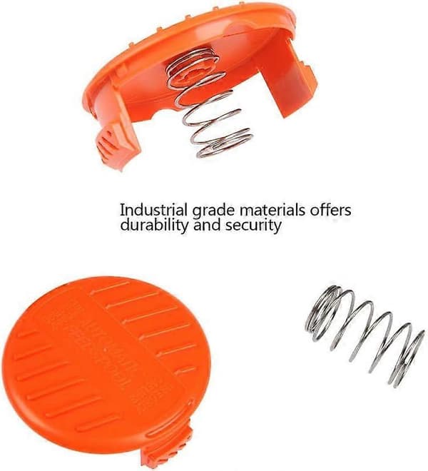 8 x trådspoler til Black+Decker gresstrimmer, nylontråder 9 m 1,6 mm tråddiameter med spoledeksel og fjær